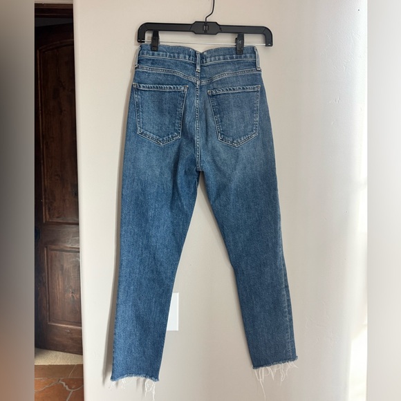 AGOLDE Nico High Rise Straight Jeans Raw Hem Size 24 Premium Denim Chic Coquette - Picture 3 of 7